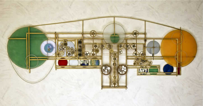 Sculpture Artist Andrea Davide created this kinetic gear art. unique items for wall sculpture