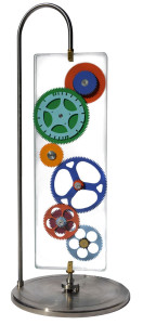 A Sculpter brings you Glass Gear Art Kinetic Sculptures for Sale by order