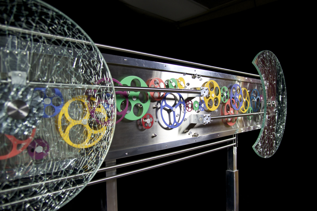 Sculpture Artist Andrea Davide created this kinetic gear art